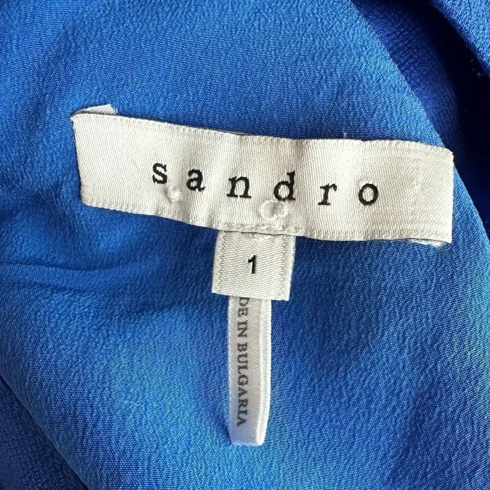Sandro Blue Cut-Out Back Shift Dress Size 1/S - Picture 5 of 7